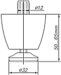 Опора регулируемая пластмассовая D60, H=50-65 мм, самоустанавливающаяся белый