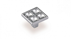 Ручка-кнопка FM-104-000 Cr глянцевый/кристалл