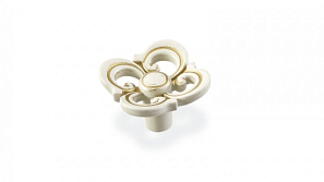 Ручка-кнопка FB-058-000 золото прованс/1013 жемчужно-белый матовый Ручка-кнопка FB-058-000 золото прованс/1013 жемчужно-белый матовый