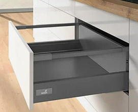 Комплект ящика InnoTech ATIRA  полного выдвижения с Silent System, h=176мм, l=420мм, цвет Антрацит