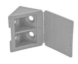 Уголок-стяжка пластмассовый на 4 шурупа серый