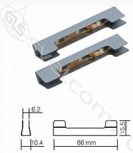 Клипса пластик хром на стекляннную полку 6-9мм, 3LE, DC12V, 0,24Вт, 6400К, 18Лм, 66мм, провод 1,5м с LEDконнектором