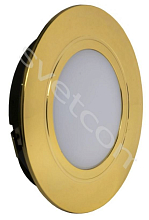 Светильник мебельный галогенный встраиваемый с лампой, золото, стекло матовое, кабель 12см