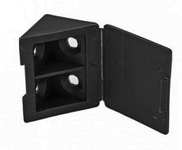 Уголок-стяжка пластмассовый на 4 шурупа черный