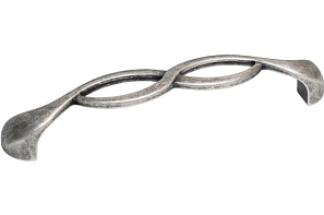 Ручка-скоба 128мм, отделка серебро античное, 9.1335.0128.17N