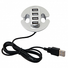 Разветвитель для USB на 4 порта серебро